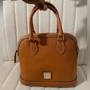 Dooney & Bourke Saffiano Leather Satchel Small Dome Bag Tan Brown NWT